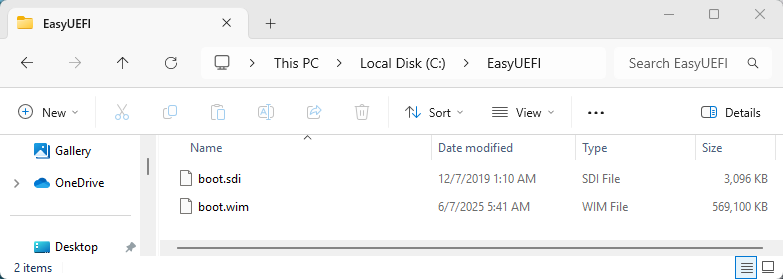 Copy WinPE to local drive