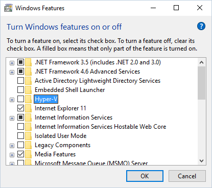 Disable Hyper-V Role