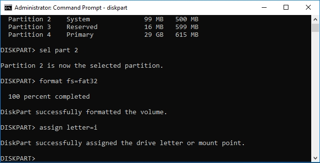 assign drive letter in diskpart