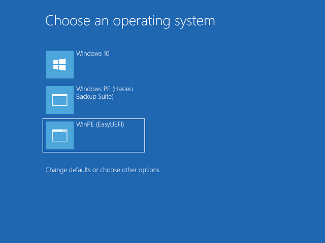 Newly created WinPE in Windows boot menu