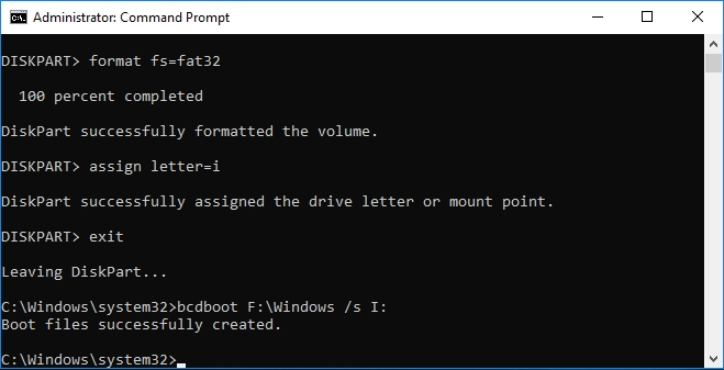 rebuild ESP with bcdboot