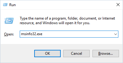 run msinfo32.exe