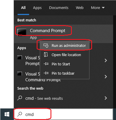 How to run Command Prompt (cmd.exe) as administrator in Windows 10?