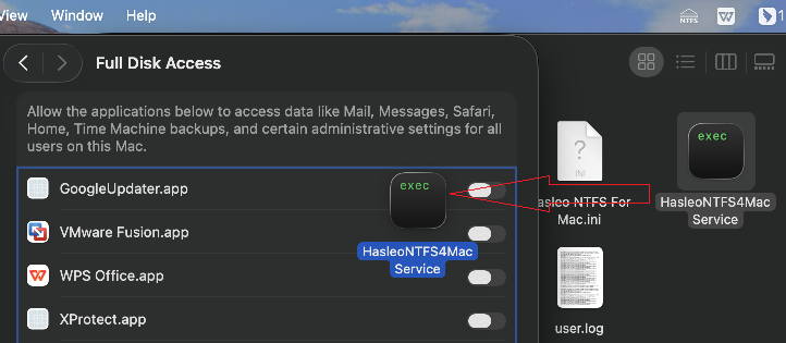 drop to full disk access in macos 26