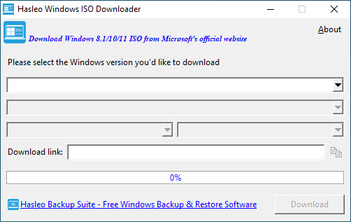 Run Hasleo Windows ISO Downloader