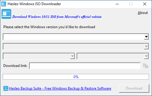 Run Hasleo Windows ISO Downloader