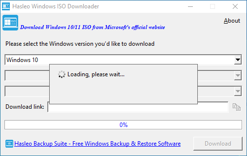 Select Windows 10 version to download ISO