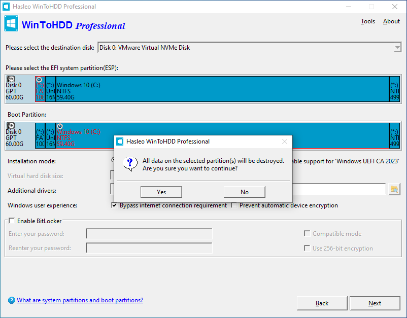 data will be destroyed warning icon