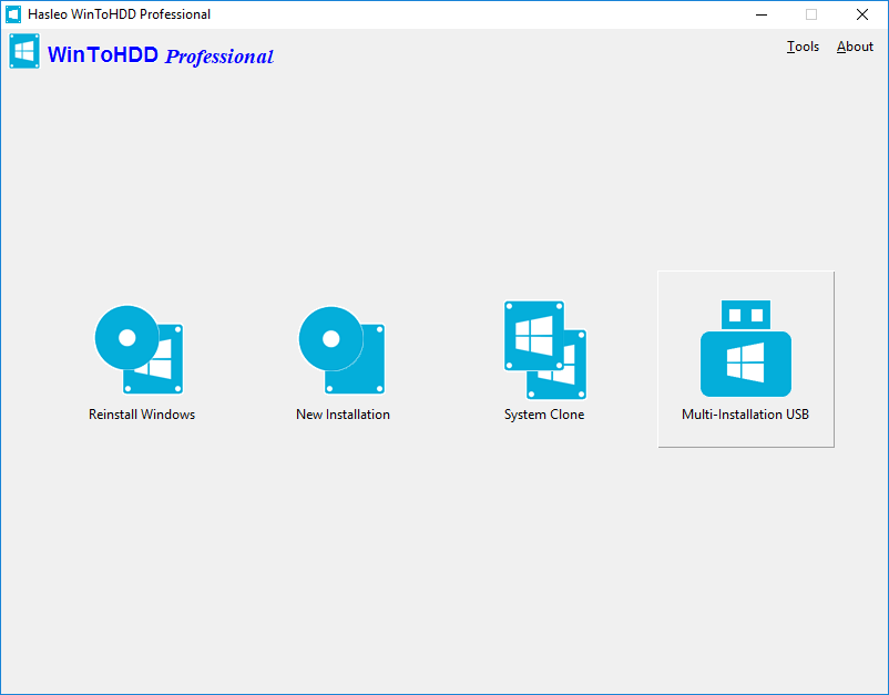 Select multiple installation USB creator icon