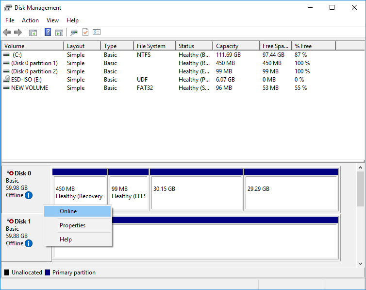 online internal disk