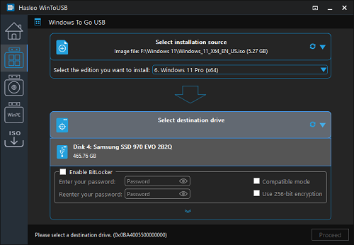 Select Target Partitions