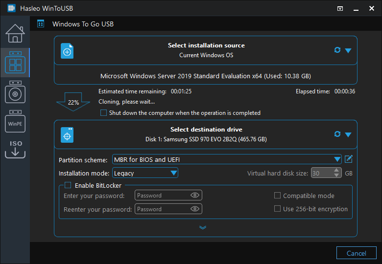 cloning Windows to USB