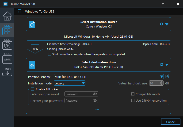 cloning Windows to USB