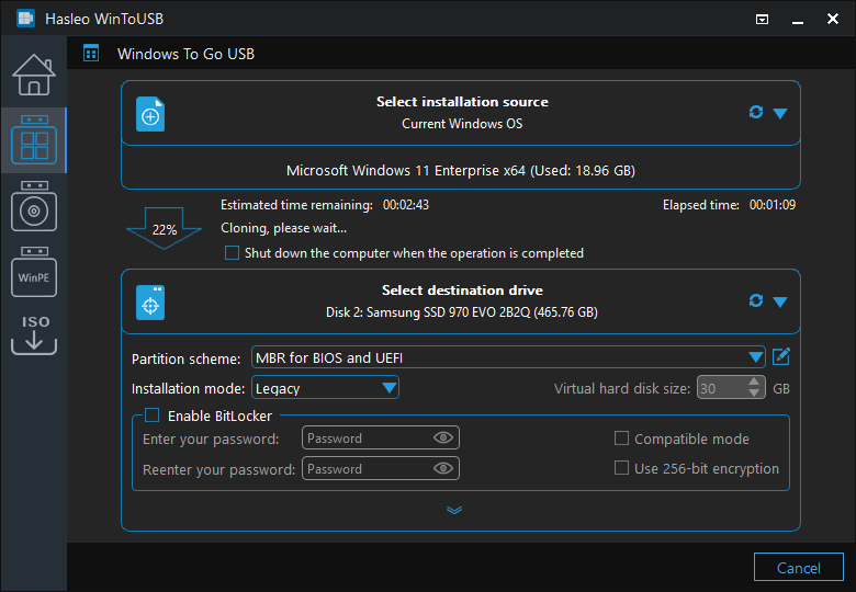 cloning Windows to USB