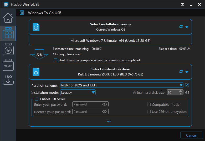 cloning Windows to USB