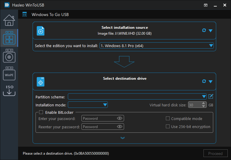 install Windows 8 form VHD file