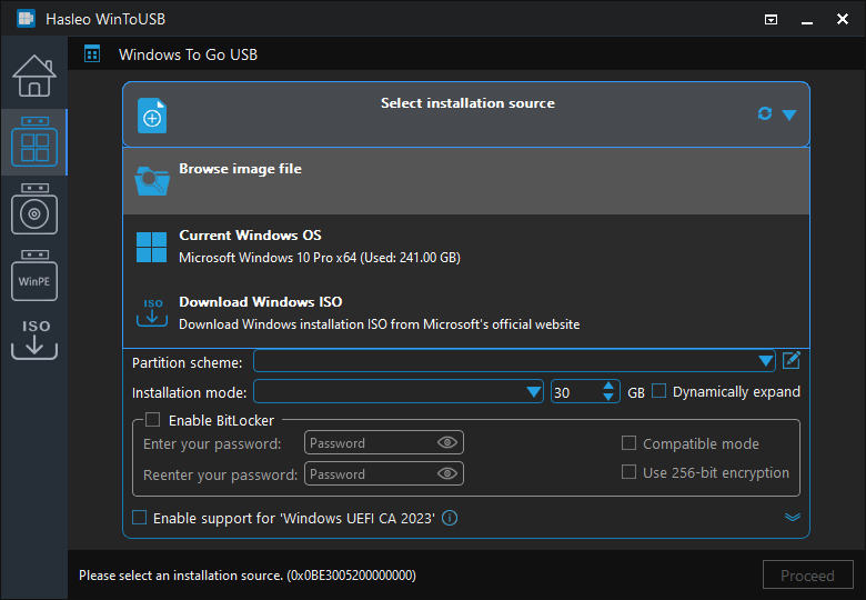 Select ARM64 ISO File as Installation Source
