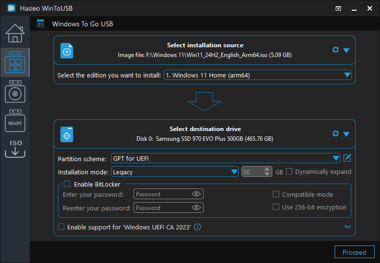 Select Partition Scheme