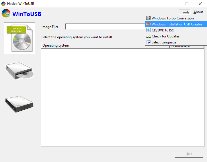 Tools Windows Installation USB Creator