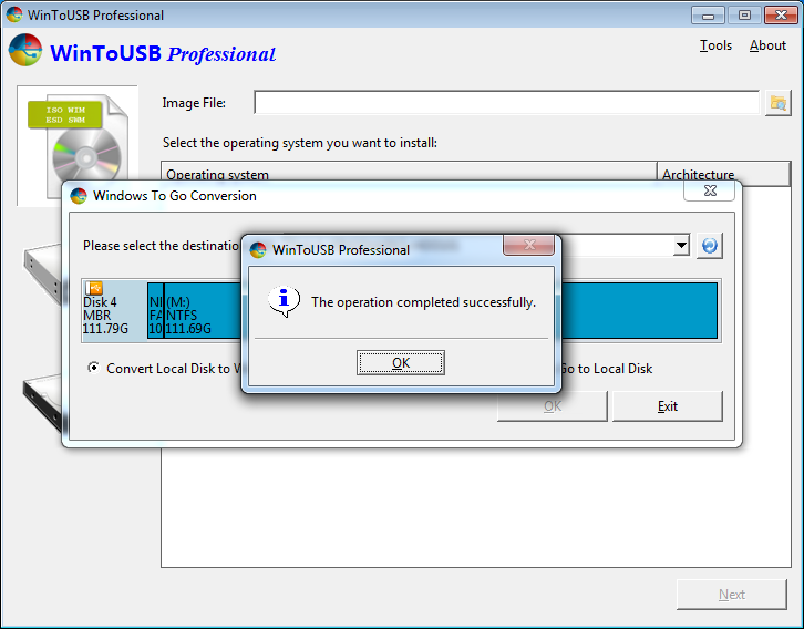 How To Convert A Local Disk Drive Internal Hard Windows Windows To Go Convertiong Complete