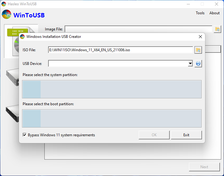 select Windows 11 installation ISO file