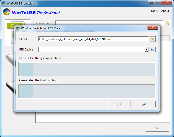 create win 7 boot usb from iso