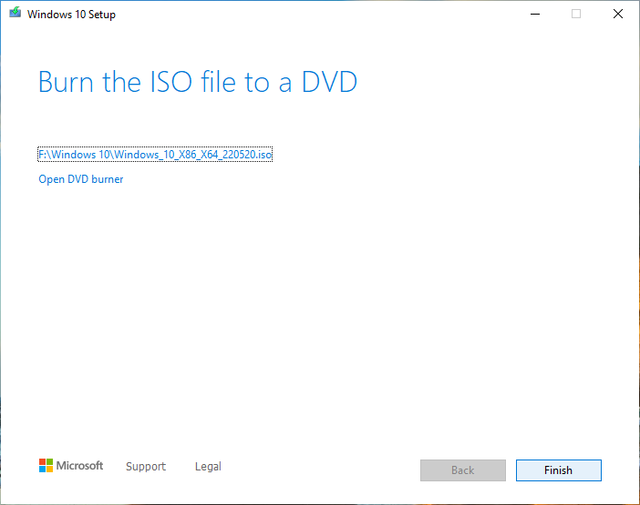 download ISO file completed